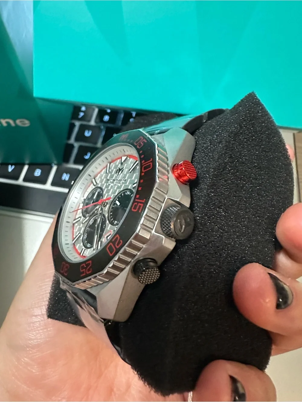 TechnoMarine Racing Legends Men's Watch - 44.2mm, Black, Red (TM-525026)